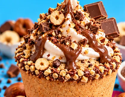 DOU Choco Avellana: cookie dough de chocolate y avellana en vaso de galleta