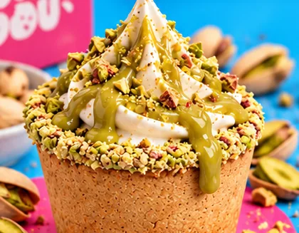DOU Pistacho: cookie dough de pistacho en vaso de galleta
