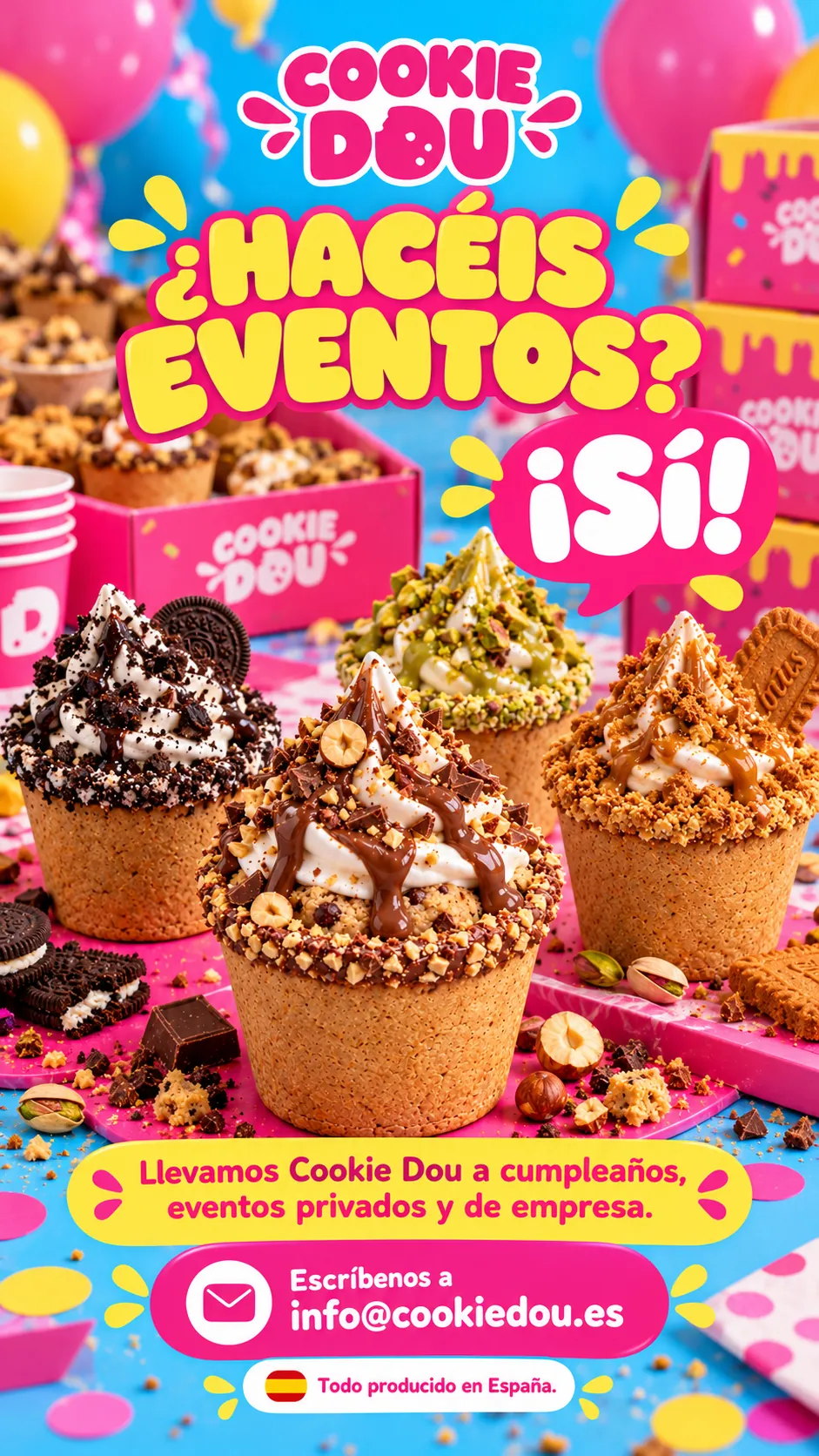 Mesa de evento con DOU de los cuatro sabores