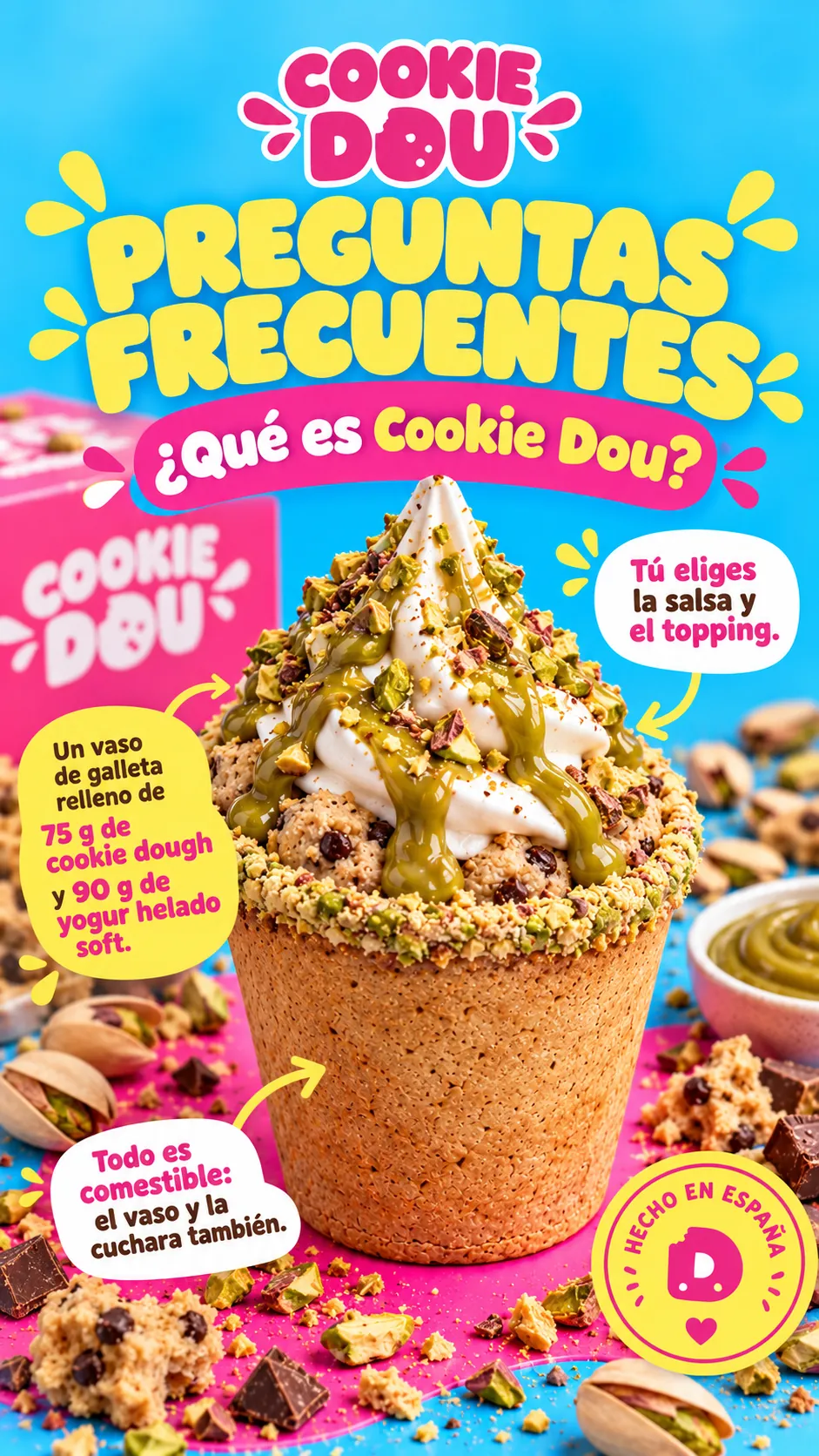 Partes de un DOU de pistacho